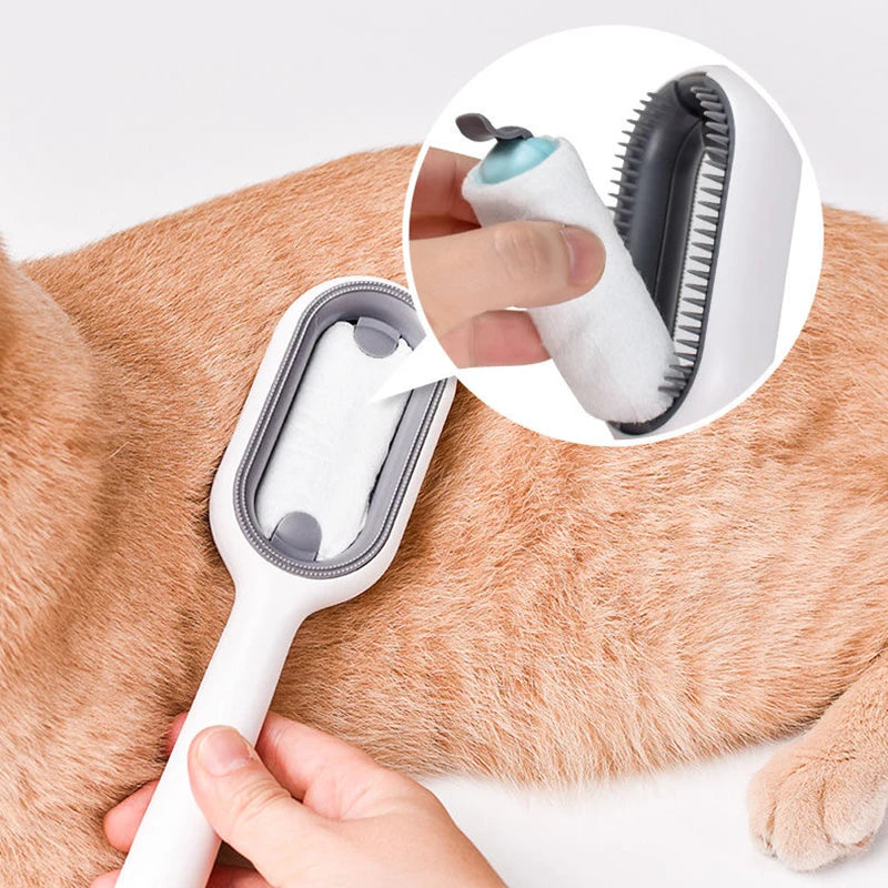 Double-Sided Pet Grooming Brushes with Wipes - Perfect for Cats and Dogs!