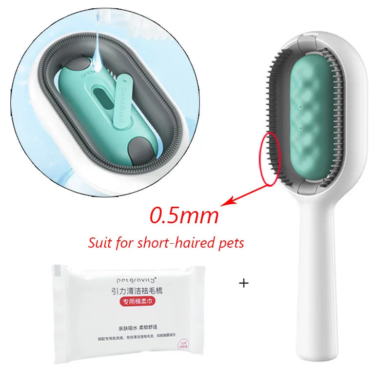 Double-Sided Pet Grooming Brushes with Wipes - Perfect for Cats and Dogs!