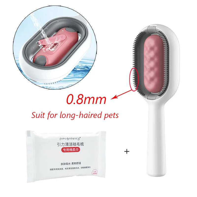 Double-Sided Pet Grooming Brushes with Wipes - Perfect for Cats and Dogs!